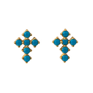 Goldbug Lowcountry Turquoise Cross Stud Earrings