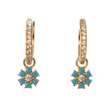 Goldbug Lowcountry Turquoise Flower Huggie Hoop Earrings