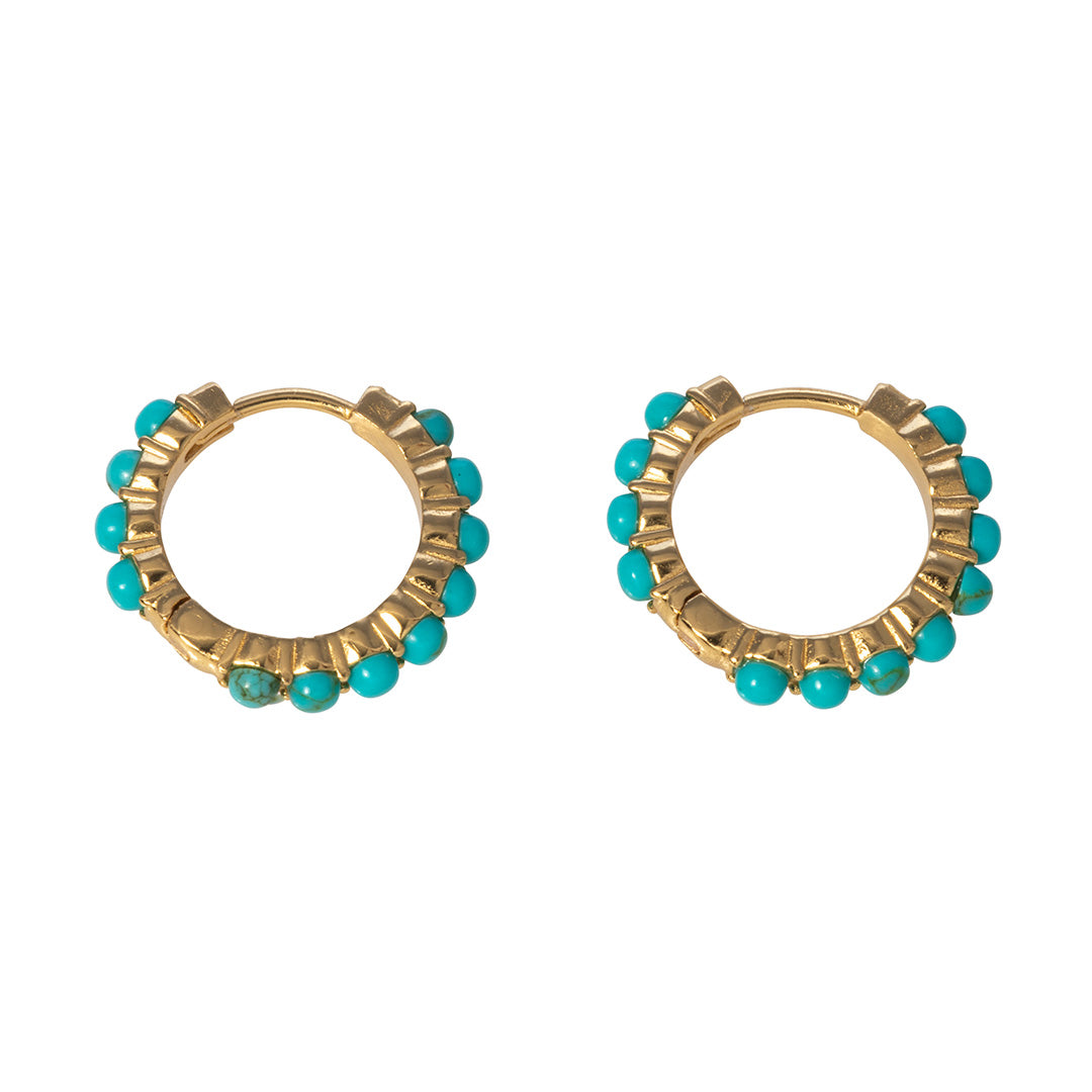 Goldbug Lowcountry Turquoise Huggie Hoop Earrings