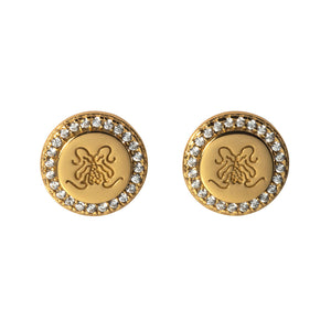 Goldbug Sparkling Bug Crest Stud Earrings