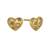 Goldbug Blue Skies Heart Stud Earrings