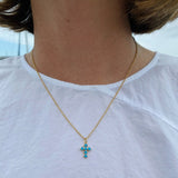 Goldbug Lowcountry Turquoise Cross Pendant Necklace