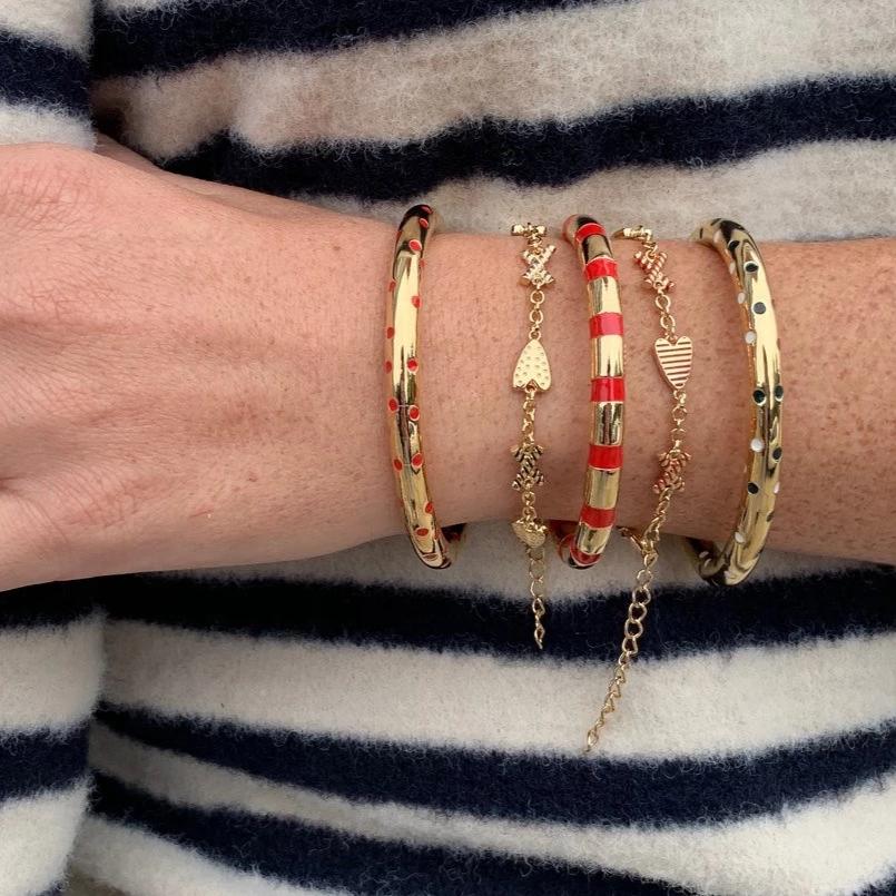 Goldbug Love On Top X & Heart Bracelet