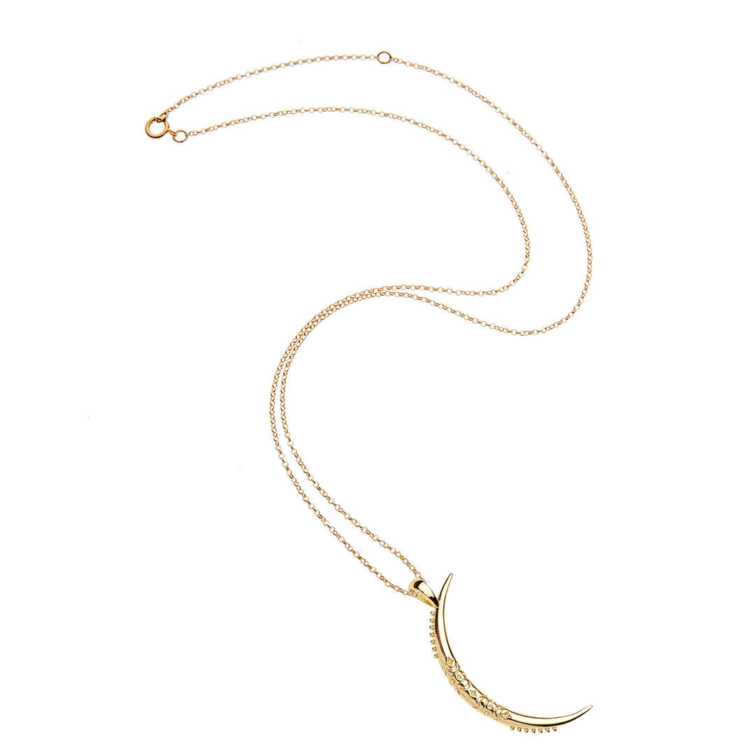 Jane Win Celestial Crescent Moon Pendant Necklace