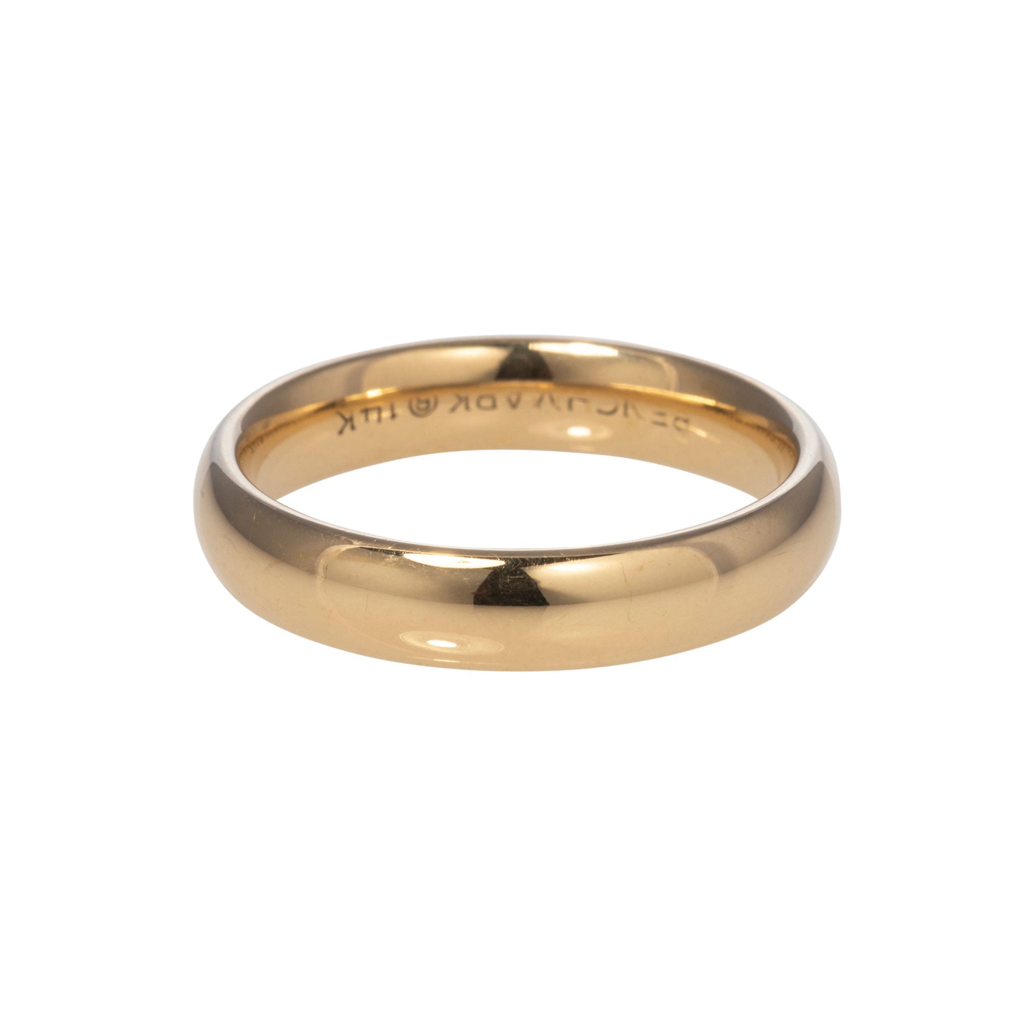 14K Yellow Gold Regular Comfort Fit Wedding Band 4mm