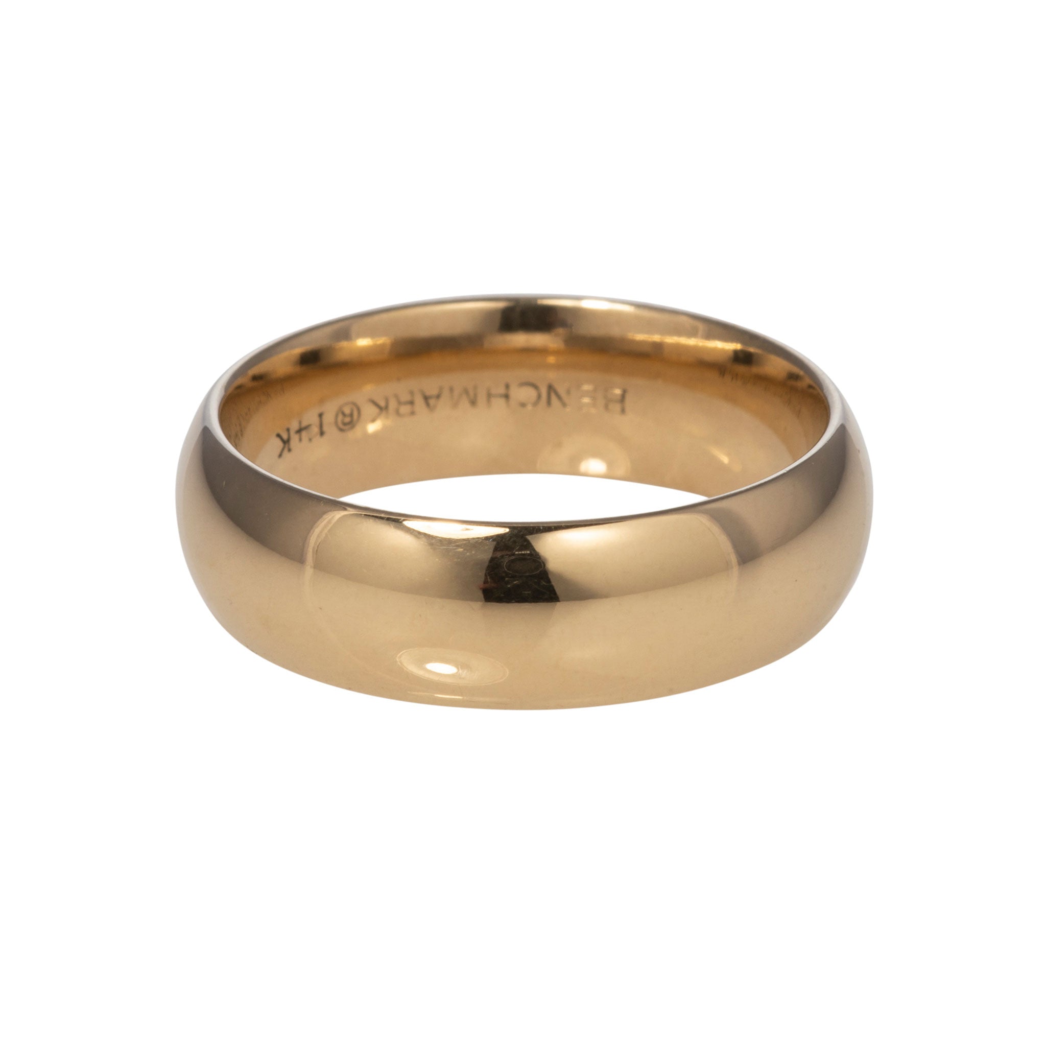 14K Yellow Gold Regular Comfort Fit Wedding Band 6mm