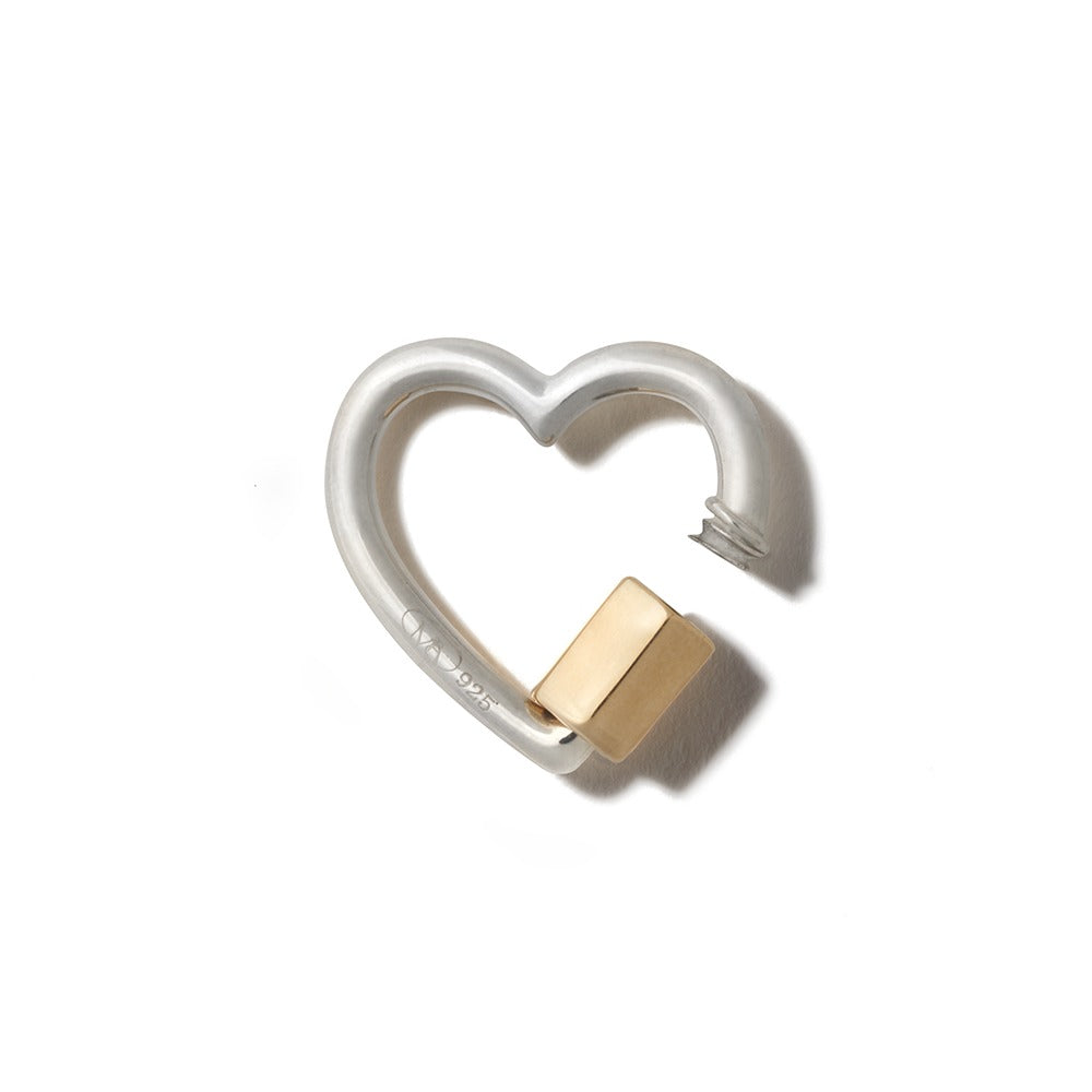 Marla Aaron Silver & 14K Yellow Gold Heart Lock