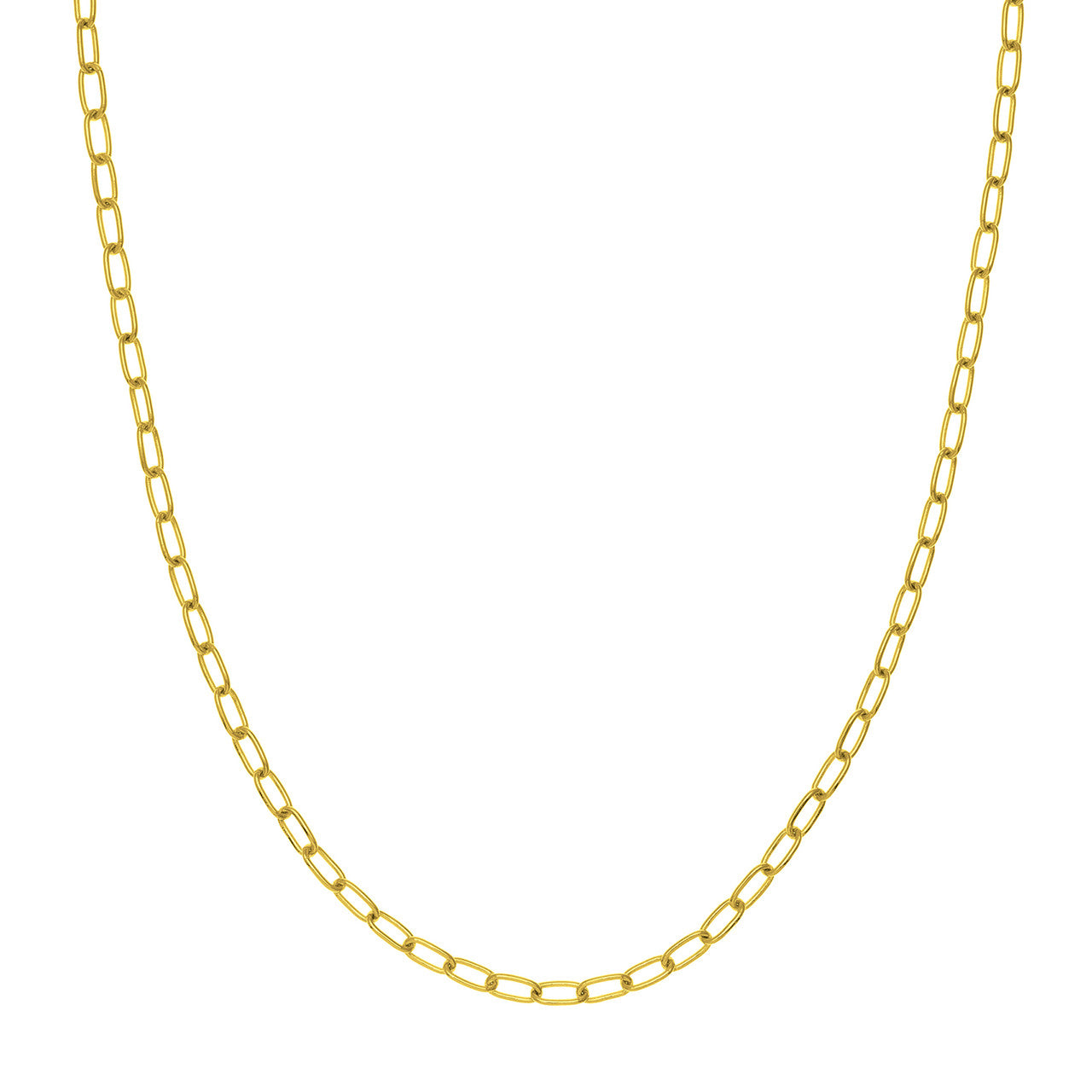 14K Yellow Gold 3.45mm Paperclip Chain Necklace