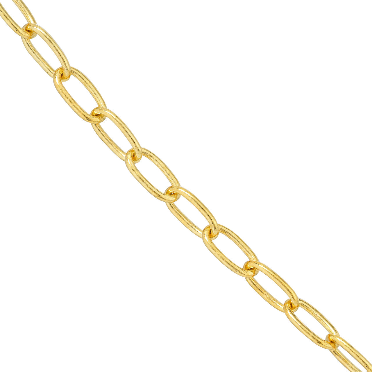 14K Yellow Gold 3.45mm Paperclip Chain Necklace