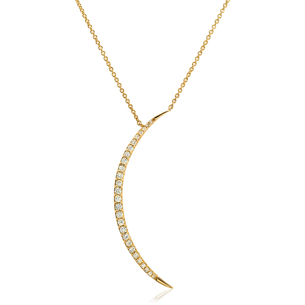 Diamond Crescent Moon Pendant Necklace