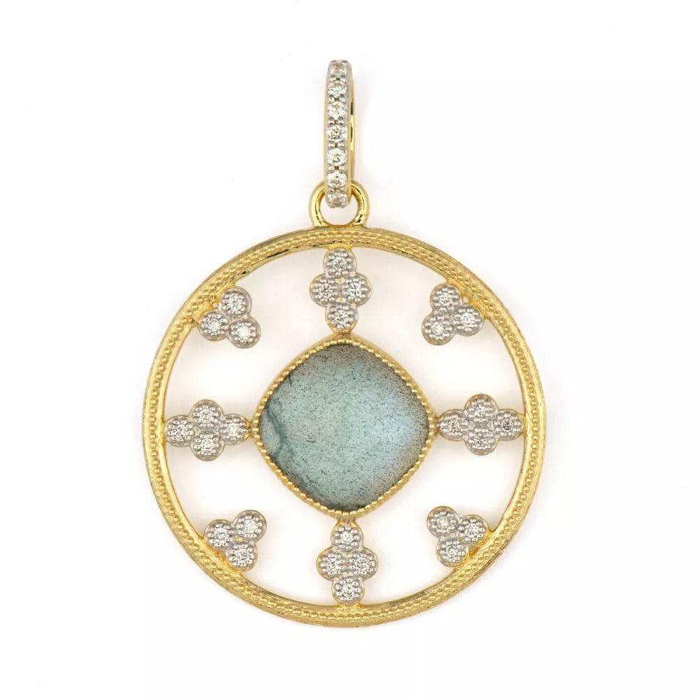 Jude Frances Provence Labradorite Doublet & Diamond Pendant