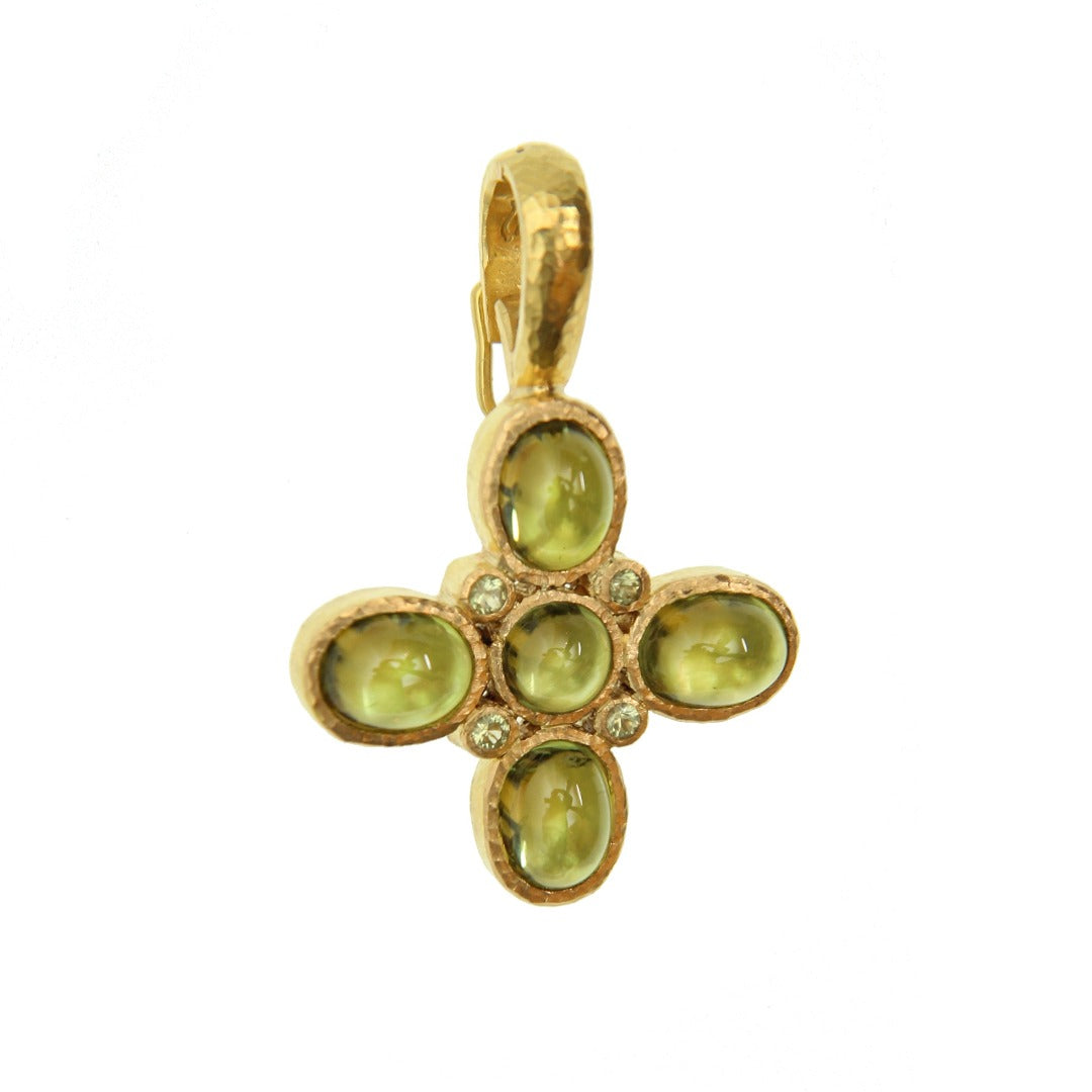 Elizabeth Locke Peridot Clover Pendant