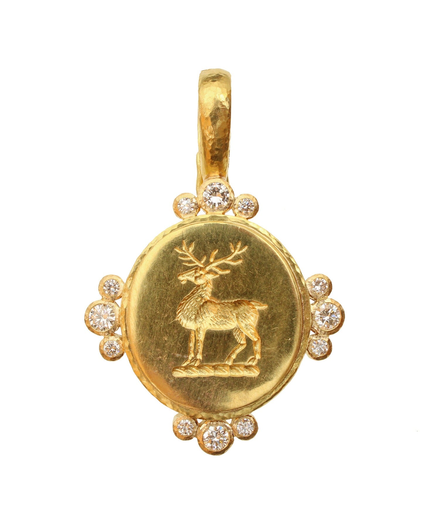 Elizabeth Locke Gold “Stag” Diamond Pendant