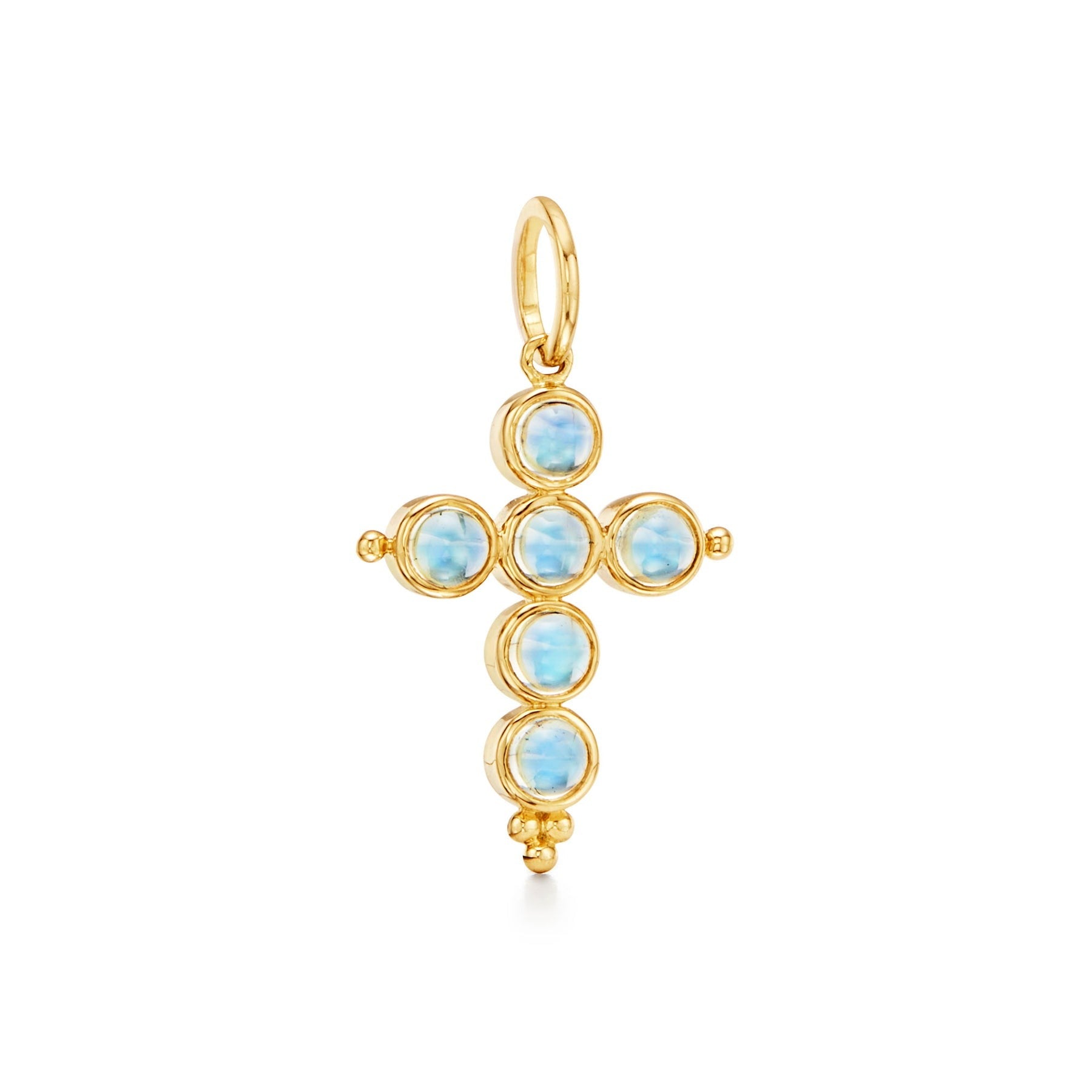 Temple St. Clair Blue Moonstone Classic Cross Pendant