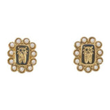 Goldbug Crest Pearl Earrings