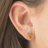 Goldbug Love On Top Heart Stud Earrings