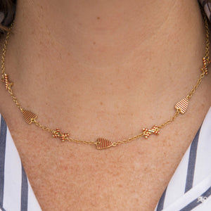 Goldbug Love On Top X & Heart Necklace