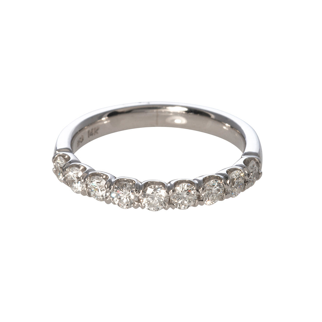 .65ct Diamond Pavé 14K White Gold Halfway Band