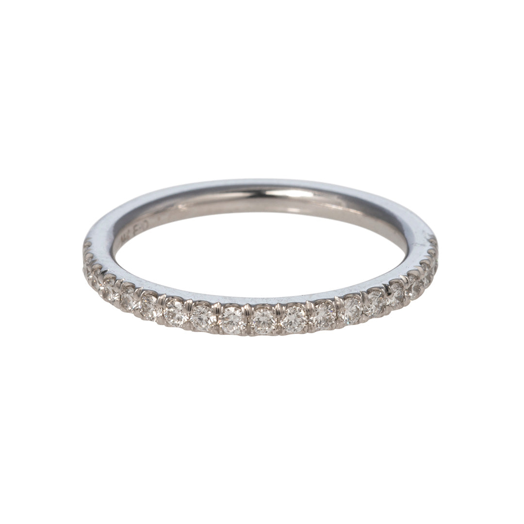 Diamond Pavé 14K White Gold Halfway Band