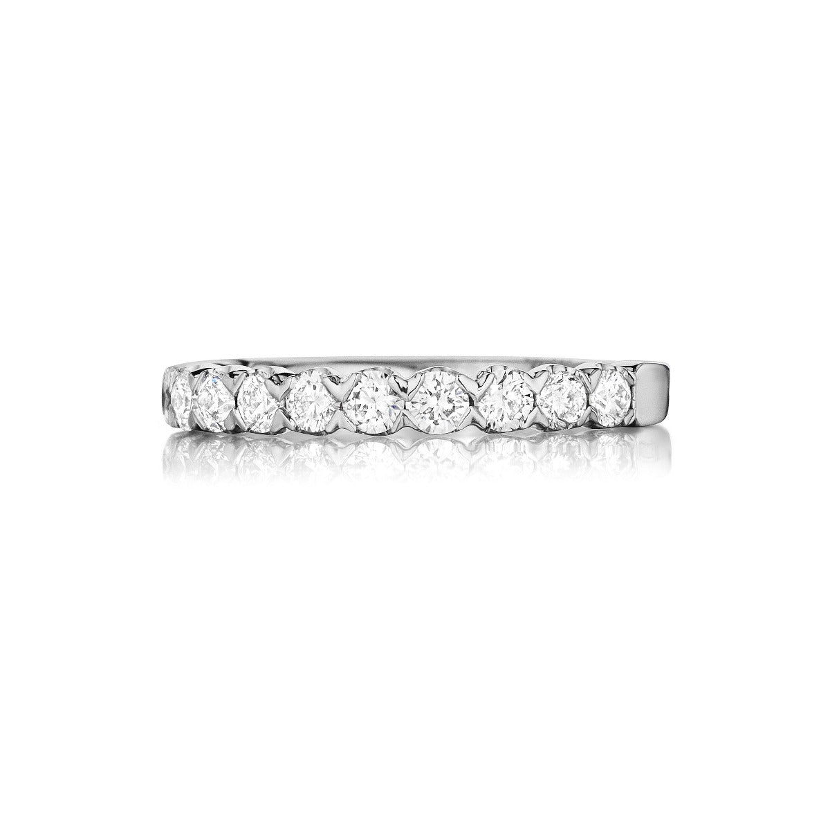 Henri Daussi .75ct Diamond Halfway 14K White Gold Band