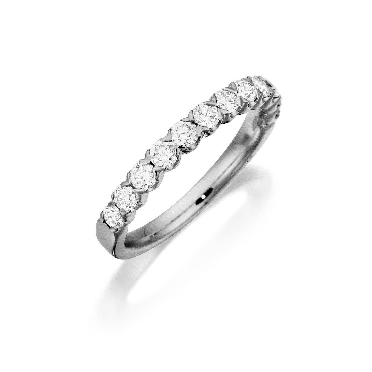 Henri Daussi .75ct Diamond Halfway 14K White Gold Band