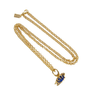 Goldbug Lapis Bug Fob Pendant Chain Necklace