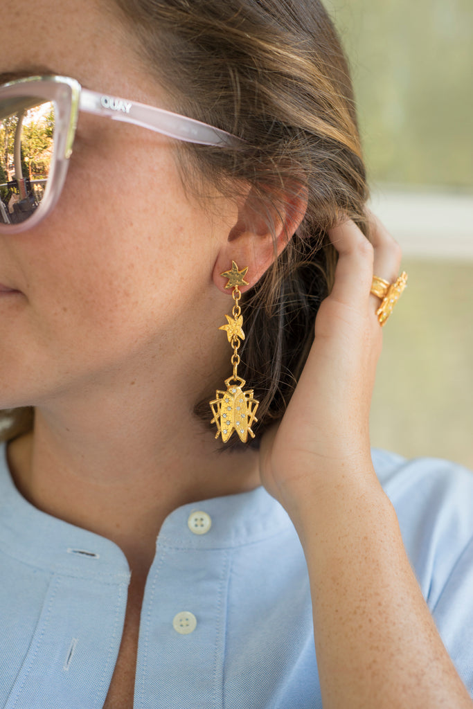 Goldbug Collection Shining Star Drop Earrings and Ring