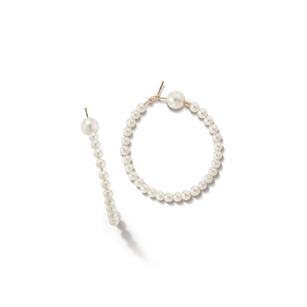 Mizuki Large All Pearl Hoop Earrings