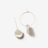 Mizuki Sea of Beauty Petal Pearl Hoop Earrings