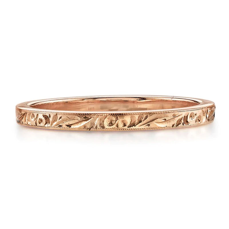 Single Stone 18K Rose Gold Large Hazel Band