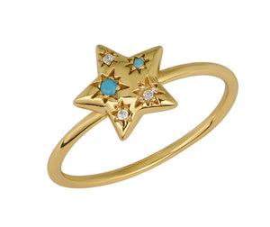 Goldbug Blue Skies Star Ring