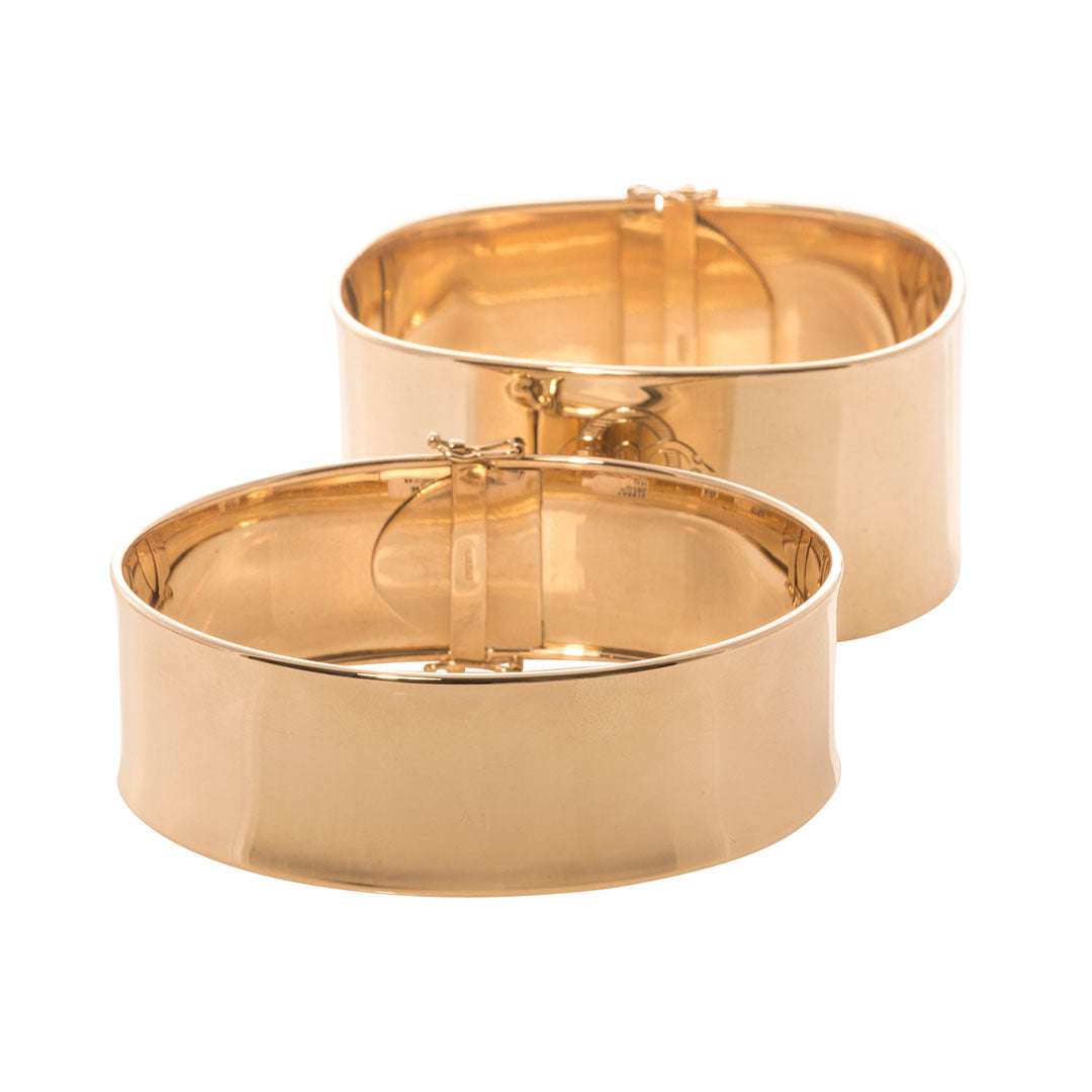 Wide and Extra Wide 14K Gold Cuff Bangle