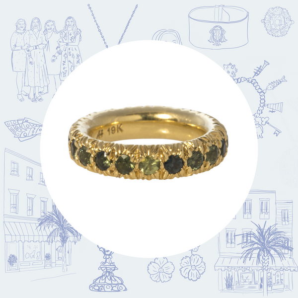 Green Sapphire Eternity Band