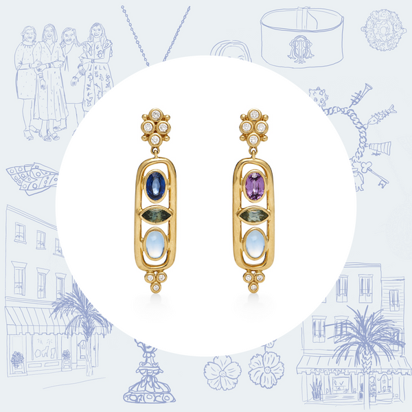 Temple St. Clair Theodora Cartouche Earrings