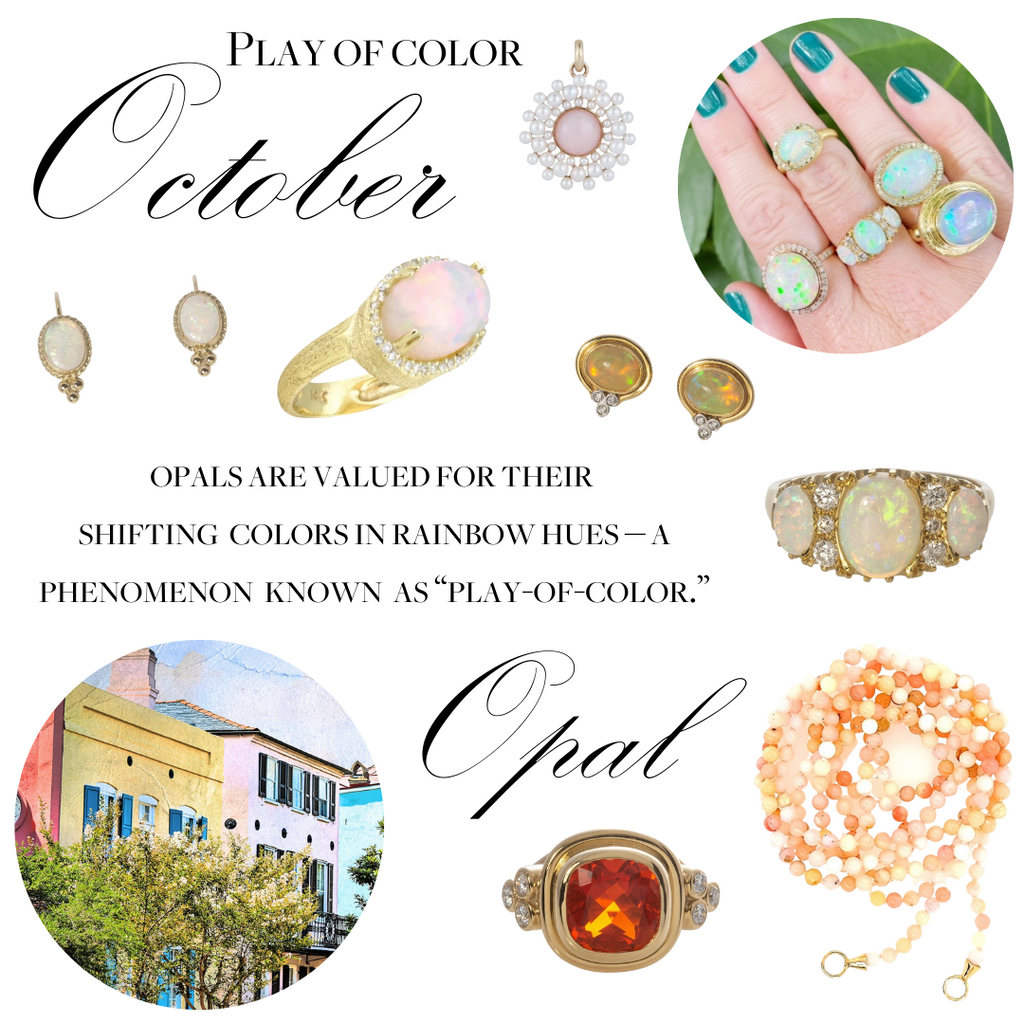 October Opals are valued for their shifting colors in rainbow hues.